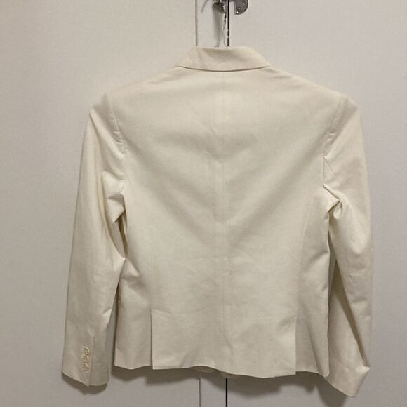 Theory One-Button Cotton Woman’s Blazer in Rice. Size 00. Made in USA. - Picture 3 of 8